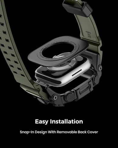 جراب متين من amBand M3 مع حزام مصمم لساعة Apple Series SE2/SE/6/5/4 مقاس 44 ملم - أسود in Kuwait