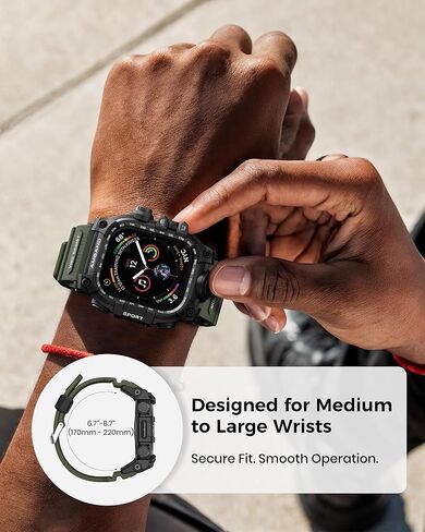 جراب متين من amBand M3 مع حزام مصمم لساعة Apple Series SE2/SE/6/5/4 مقاس 44 ملم - أسود in Kuwait