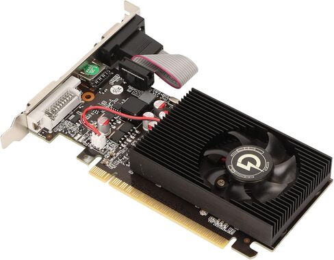 Dilwe GT730 Low Gaming Graphics Card, 2GB GDDR3 Single Fan Low Graphics Card 128bit 700 MHz/2668 MHz with PCB Board VGA, HDMI, DVI Interface for GT730 2G128bit in Saudi Arabia