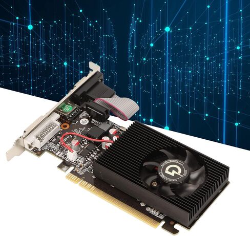 Dilwe GT730 Low Gaming Graphics Card, 2GB GDDR3 Single Fan Low Graphics Card 128bit 700 MHz/2668 MHz with PCB Board VGA, HDMI, DVI Interface for GT730 2G128bit in Saudi Arabia