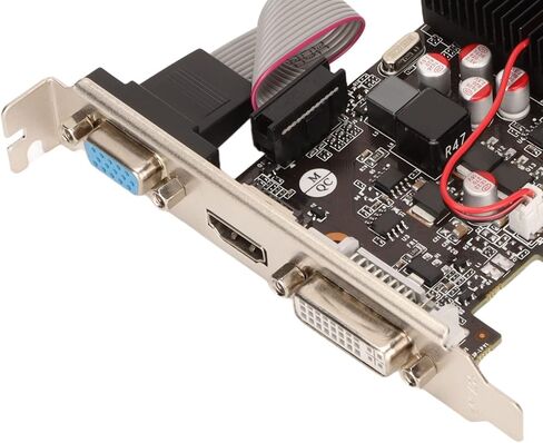 Dilwe GT730 Low Gaming Graphics Card, 2GB GDDR3 Single Fan Low Graphics Card 128bit 700 MHz/2668 MHz with PCB Board VGA, HDMI, DVI Interface for GT730 2G128bit in Saudi Arabia