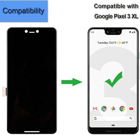 Amoled Touch Screen Compatible with Google Pixel 3XL G020B 6.3" Touch Screen Display Assembly Digitizer Glass LCD with Adhesive+Tools in Saudi Arabia