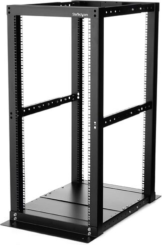 StartEch.com 25U رف خادم الإطار المفتوح - 994 رطل - 4 عمق آخر قابل للتعديل (18.3 "إلى 39.3") رف معدات الشبكة/ الاتصالات W/ العجلات (4PoStrack25) in Kuwait