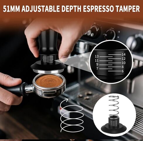 23Pcs Espresso Accessories, 51mm Coffee Espresso Tamper Kit, Espresso Machine Accessories Set, with Espress Stirrer | 350ml Milk Pitcher | Coffee Powder Dispenser | Latte Art Kit for Espresso Machine in Saudi Arabia