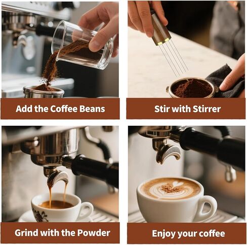 23Pcs Espresso Accessories, 51mm Coffee Espresso Tamper Kit, Espresso Machine Accessories Set, with Espress Stirrer | 350ml Milk Pitcher | Coffee Powder Dispenser | Latte Art Kit for Espresso Machine in Saudi Arabia