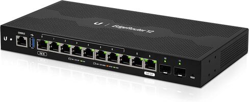 Ubiquiti Networks 12-Port EdgeRouter 12 Advanced Network Router with 10x Gigabit RJ45 Routing Ports 2X Gigabit SFP Ports (Renewed), Black in Saudi Arabia