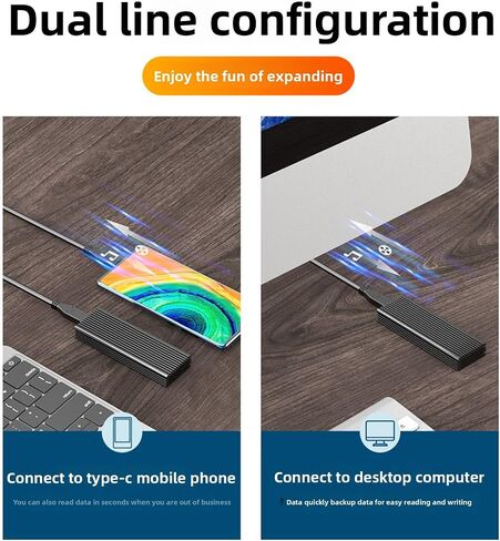 M.2 NVME 2230 SSD Upnosure USB C Adapter ، Pocket USB C 3.1 Gen2 إلى NVME Adapter 2242 2260 2280 مع بروتوكول تسريع UASP يدعم وظيفة OTG للكمبيوتر الشخصي in Saudi Arabia