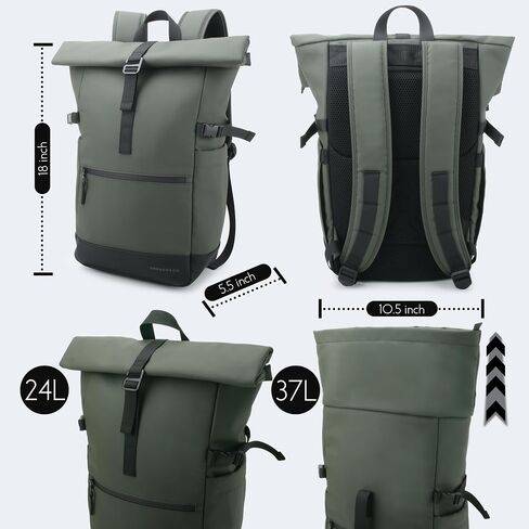حقيبة الظهر Orendo & Co Signature Rolltop (الأخضر) in Saudi Arabia
