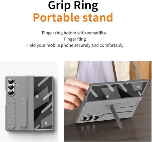متوافق مع Samsung Galaxy Z Fold 7 CASE مع واقي شاشة مدمج الحامل ، حالة الواقية المفصلية حقيبة هاتفية وقائية مقاومة للصدمات متوافقة مع Galaxy Z Fold 7 (Clear) in Kuwait
