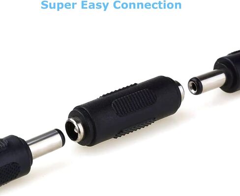 Zezefufu 5x أنثى إلى أنثى محول موصل الطاقة DC ، 5.5 * 2.1mm برميل جاك جاك ملحق توصيل المكونات in Saudi Arabia