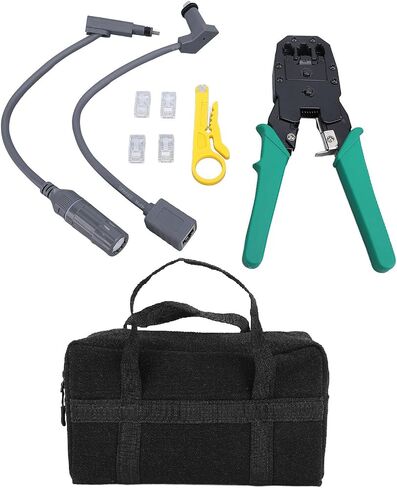 SPX Plug to RJ45 Adapter Kit Ethernet Cable Connector Set Male to Female Extension for Gen 2 Dish Antenna Router Includes 2 Adapters 4 Crystal Heads Tool Bag Cable Pliers Wire in Saudi Arabia