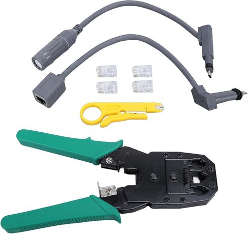 SPX Plug to RJ45 Adapter Kit Ethernet Cable Connector Set Male to Female Extension for Gen 2 Dish Antenna Router Includes 2 Adapters 4 Crystal Heads Tool Bag Cable Pliers Wire in Saudi Arabia