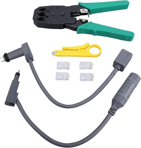 SPX Plug to RJ45 Adapter Kit Ethernet Cable Connector Set Male to Female Extension for Gen 2 Dish Antenna Router Includes 2 Adapters 4 Crystal Heads Tool Bag Cable Pliers Wire in Saudi Arabia