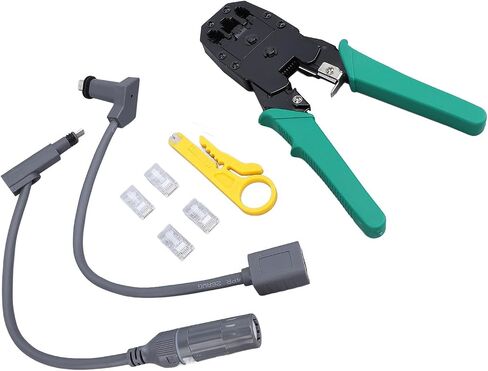 SPX Plug to RJ45 Adapter Kit Ethernet Cable Connector Set Male to Female Extension for Gen 2 Dish Antenna Router Includes 2 Adapters 4 Crystal Heads Tool Bag Cable Pliers Wire in Saudi Arabia