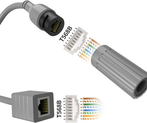 SPX Plug to RJ45 Adapter Kit Ethernet Cable Connector Set Male to Female Extension for Gen 2 Dish Antenna Router Includes 2 Adapters 4 Crystal Heads Tool Bag Cable Pliers Wire in Saudi Arabia