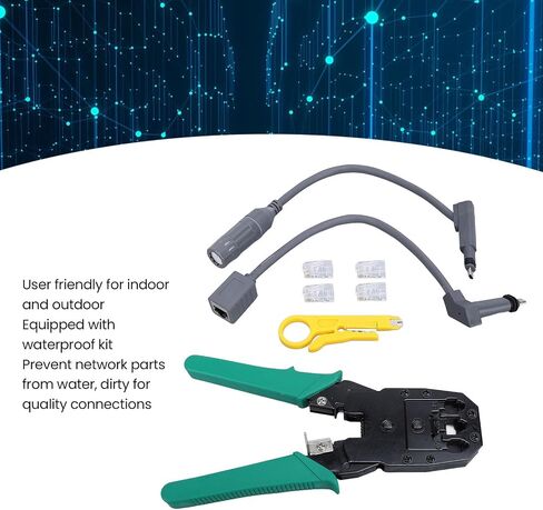 SPX Plug to RJ45 Adapter Kit Ethernet Cable Connector Set Male to Female Extension for Gen 2 Dish Antenna Router Includes 2 Adapters 4 Crystal Heads Tool Bag Cable Pliers Wire in Saudi Arabia