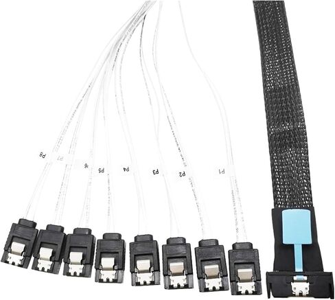 0.5M PCI-E Slimline S/AS SFF-8654 8I إلى 8x SATA Server Drive Cord SFF-8654 74P إلى 8*SATA 7P CORM in Saudi Arabia