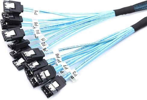 8Pcs SataSAS Cable SATA3 Data Cables with Locking Latches for Secure Connection Computer Servers in Saudi Arabia