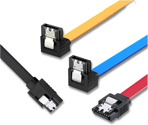 كابل SATA 3.0 إلى محرك الأقراص الثابتة SSD HDD SATA 3 كابل زاوية يميلية مستقيمة للكابلات عالية السرعة (Red Type2) in Saudi Arabia