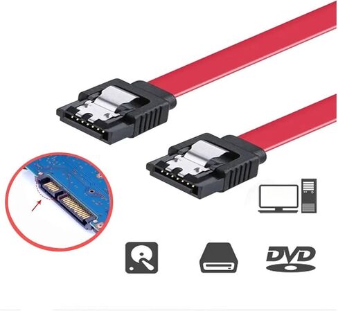 كابل SATA 3.0 إلى محرك الأقراص الثابتة SSD HDD SATA 3 كابل زاوية يميلية مستقيمة للكابلات عالية السرعة (Red Type2) in Saudi Arabia