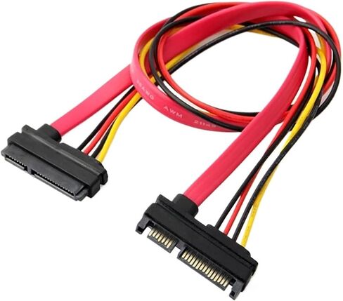 Male to Female Adapter Cable Converter 22Pin Sata with 7pin+15pin Female to Female SATA Power Data Cable 30/50cm(Female to Female50cm) in Saudi Arabia