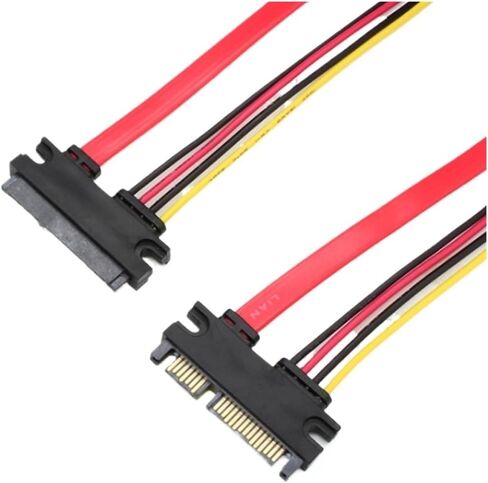 Male to Female Adapter Cable Converter 22Pin Sata with 7pin+15pin Female to Female SATA Power Data Cable 30/50cm(Female to Female50cm) in Kuwait
