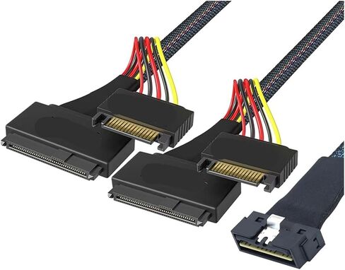PCI-E Slimline S/AS SFF-8654 8I إلى SFF-8639 U.2 NVME SSD مع نقل البيانات عالية السرعة SATA (كما هو موضح 0.5 متر) in Saudi Arabia