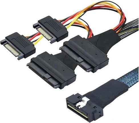 PCI-E Slimline S/AS SFF-8654 8I إلى SFF-8639 U.2 NVME SSD مع نقل البيانات عالية السرعة SATA (كما هو موضح 0.5 متر) in Saudi Arabia