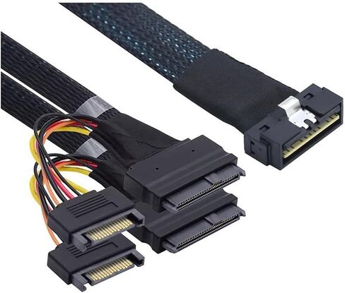 PCI-E Slimline S/AS SFF-8654 8I إلى SFF-8639 U.2 NVME SSD مع نقل البيانات عالية السرعة SATA (كما هو موضح 0.5 متر) in Saudi Arabia