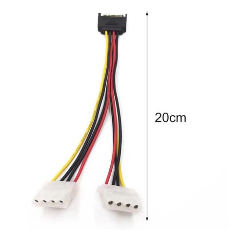 بلاستيك عملي بلاستيكي 20 سم إلى IDE تمديد الطاقة المحول محول الطاقة 15pin من الذكور إلى 4pin in Kuwait