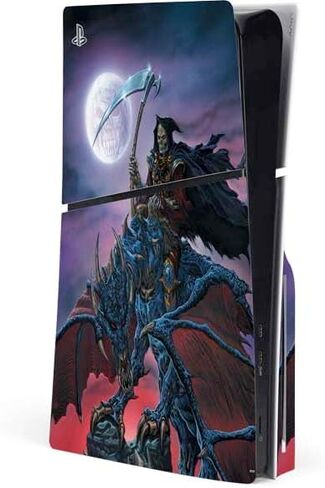 Skinit Decal Gaming Skin Compatible with PS5 Slim Console - Officially Licensed Ed Beard Jr. Dragon Reaper by Ed Beard Jr Design in Saudi Arabia