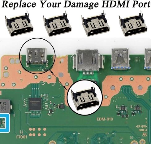 4 Pcs Replacement HDMI Port for PlayStation 5 Display Socket Interface in Saudi Arabia