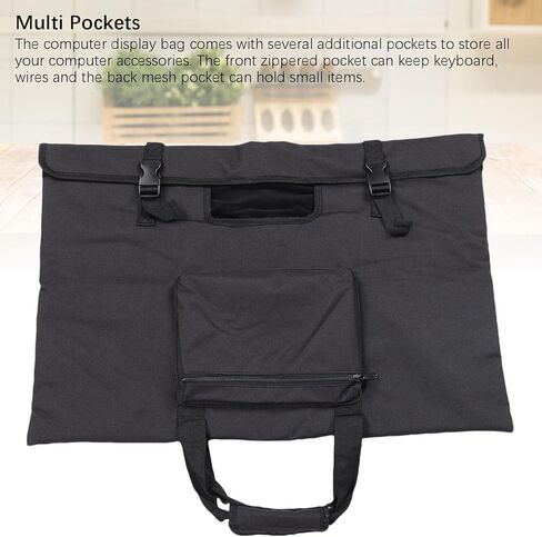 ASIXXSIX Travel Carrying Bag Writer Wudrovel For 27 "شاشات وملحقات شاشة LCD ، و 600 D Axford Fabric Monitor Case مع بطانة مبطنة وجيوب متعددة in Kuwait