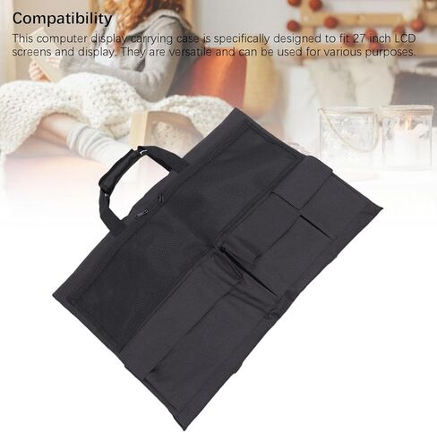 ASIXXSIX Travel Carrying Bag Writer Wudrovel For 27 "شاشات وملحقات شاشة LCD ، و 600 D Axford Fabric Monitor Case مع بطانة مبطنة وجيوب متعددة in Kuwait