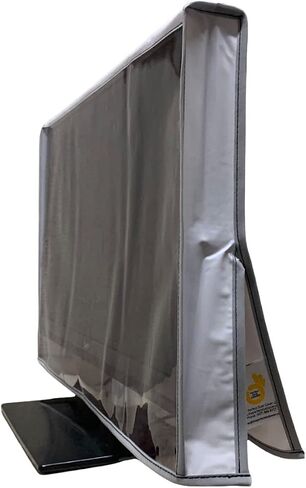 White VINYL Monitor Cover WITH CLEAR FRONT Compatible with Samsung 24'' Full HD Monitor, Anti Static, Waterproof Monitor Dust Cover by Perfect Dust Cover LLC in Saudi Arabia