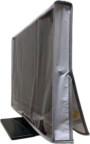 White VINYL Monitor Cover WITH CLEAR FRONT Compatible with LG 24'' Full HD Monitor, Anti Static, Waterproof Monitor Dust Cover by Perfect Dust Cover LLC in Saudi Arabia