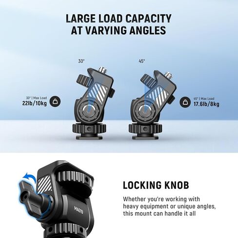 NEEWER Field Monitor Mount Holder with Cold Shoe 360 Swivel 180 Tilt Anti Twist Screw Compatible with Atomos Ninja 5" & 7" Camera Monitor, CA107 Camera Top Handle Included in Saudi Arabia