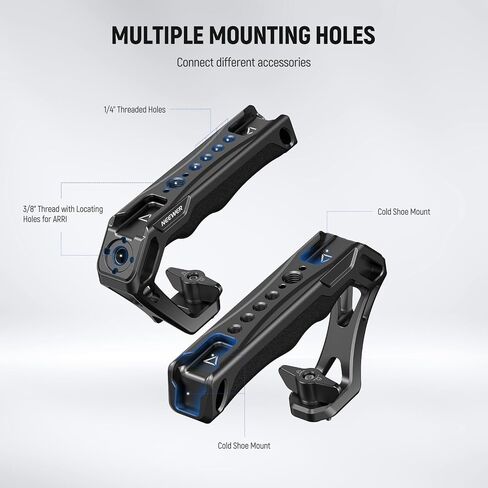 NEEWER Field Monitor Mount Holder with Cold Shoe 360 Swivel 180 Tilt Anti Twist Screw Compatible with Atomos Ninja 5" & 7" Camera Monitor, CA107 Camera Top Handle Included in Saudi Arabia