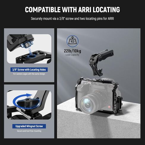 NEEWER Field Monitor Mount Holder with Cold Shoe 360 Swivel 180 Tilt Anti Twist Screw Compatible with Atomos Ninja 5" & 7" Camera Monitor, CA107 Camera Top Handle Included in Saudi Arabia