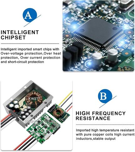 DC DC Stabilizer 30V-72V إلى 48V Boost Bust Converter 8A 384W منظم الجهد المضاد للماء 48VOLT MODULE لـ GOLF CAR CAR CAR SODIO SOLAR SODER SYSTEM LCD شاشة عرض LCD (XW-3072-48-8A-N) in Kuwait