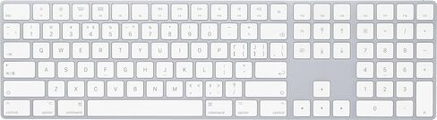 لوحة مفاتيح Apple Magic مع لوحة مفاتيح رقمية: لاسلكية، بلوتوث، قابلة للشحن. يعمل مع أجهزة Mac أو iPad أو iPhone؛ الإنجليزية الأمريكية - أبيض in Saudi Arabia