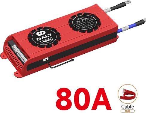 Daly BMS LI-ION 72V 80A BMS 20S Protection Board مع سلك توازن مروحة التبريد لنظام إمدادات الكهرباء ذات الطاقة الشمسية التي تم إنشاؤها ذاتيًا (BMS القياسية ، مروحة 80A) in Kuwait