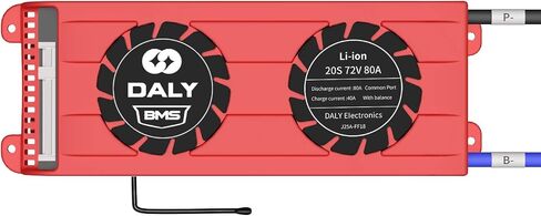 Daly BMS LI-ION 72V 80A BMS 20S Protection Board مع سلك توازن مروحة التبريد لنظام إمدادات الكهرباء ذات الطاقة الشمسية التي تم إنشاؤها ذاتيًا (BMS القياسية ، مروحة 80A) in Kuwait