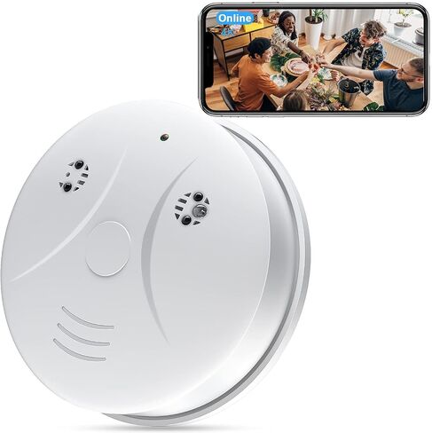 Camera Smoke Detector WiFi HD 1080P Cameras Nanny Cam with Motion Detection,Indoor Wireless Camera for Home Security in Kuwait
