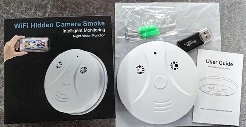 Camera Smoke Detector WiFi HD 1080P Cameras Nanny Cam with Motion Detection,Indoor Wireless Camera for Home Security in Kuwait