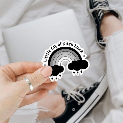 3Pcs Little Ray of Pitch Black Sticker Funny Rainbow Ray of Sunshine Sticker a Little Ray of Pitch Black Stickers Sarcastic Sunshine Decal for Laptop Bottle Phone Car Hardhat 3"x3" (3 inches, L1) in Saudi Arabia