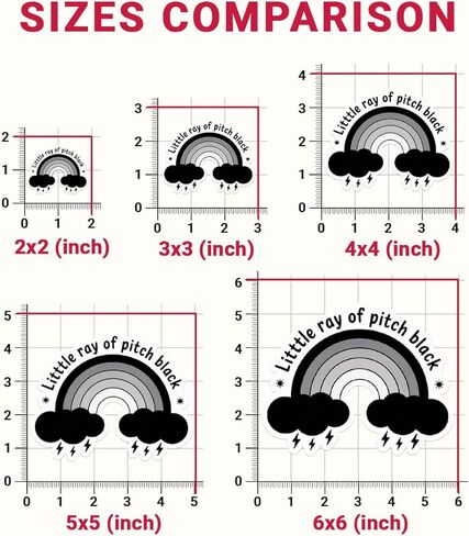 3Pcs Little Ray of Pitch Black Sticker Funny Rainbow Ray of Sunshine Sticker a Little Ray of Pitch Black Stickers Sarcastic Sunshine Decal for Laptop Bottle Phone Car Hardhat 3"x3" (3 inches, L1) in Saudi Arabia