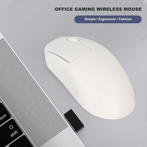 Zunate Gaming Mouse 1200DPI ، SENSE Mechanical Click ، ​​قبضة مريحة ، عجلة التمرير ، مزود طاقة البطارية ، مناسب للكمبيوتر المحمول ، كمبيوتر سطح المكتب (أبيض) in Kuwait
