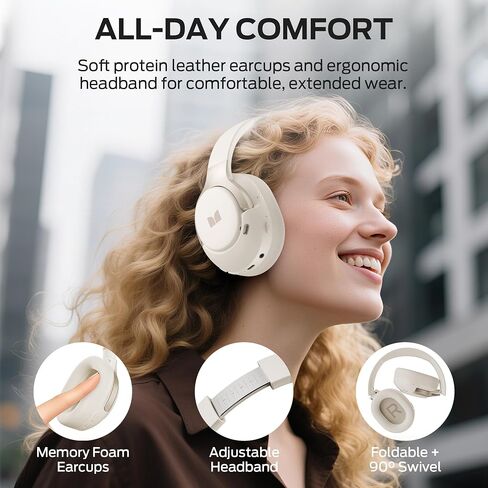 Monster Persona 5th ANC-Wireless Bluetooth Over-ear سماعات ميكروفون ، وقت اللعب 70 ساعة ، Bluetooth 6.0 ، تصميم مريح وقابل للطي (Beige) in Kuwait