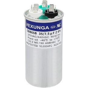 40/5 uF 40+5 MFD 370VAC or 440VAC Dual Run Start Round A/C Capacitor CBB65 CBB65B Air Conditioner Capacitors for AC Unit Fan Motor Start or Heat Pump or Condenser Straight Cool in Kuwait